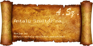 Antaly Szultána névjegykártya